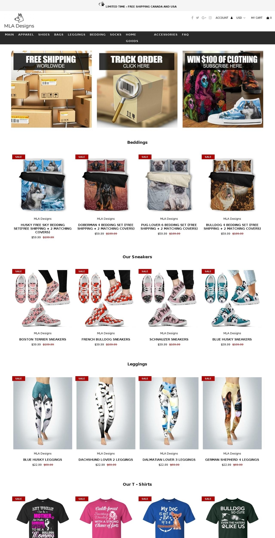 mla-design.com — Shopify storefront screenshot