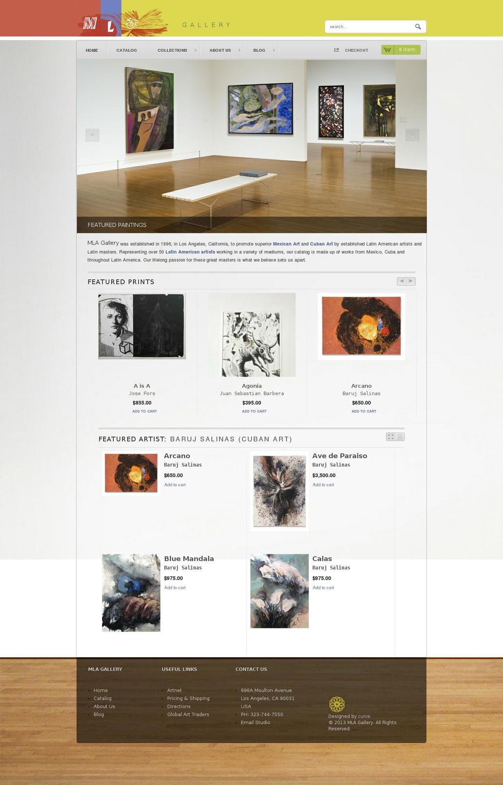 mlagallery.com shopify website screenshot