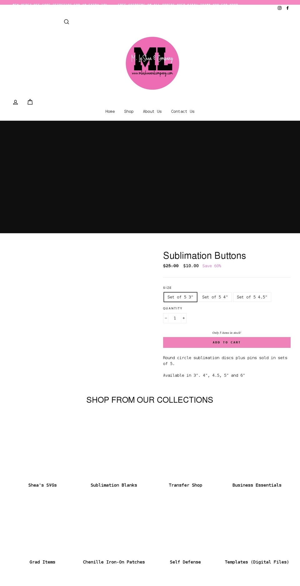 mlasheaandcompany.com — Shopify storefront screenshot