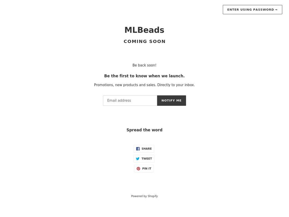 mlbeads.com shopify website screenshot