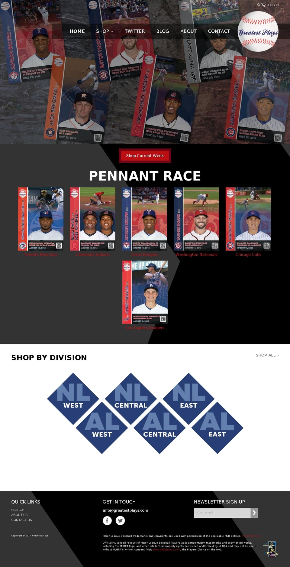 Greatest Plays by BB Shopify theme site example mlbgreatestplays.com