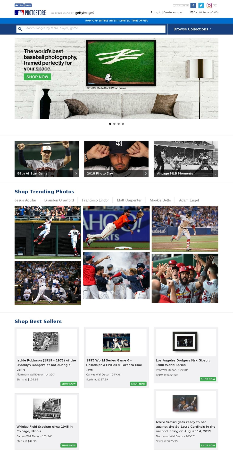 mlbphotostore.com — Shopify storefront screenshot