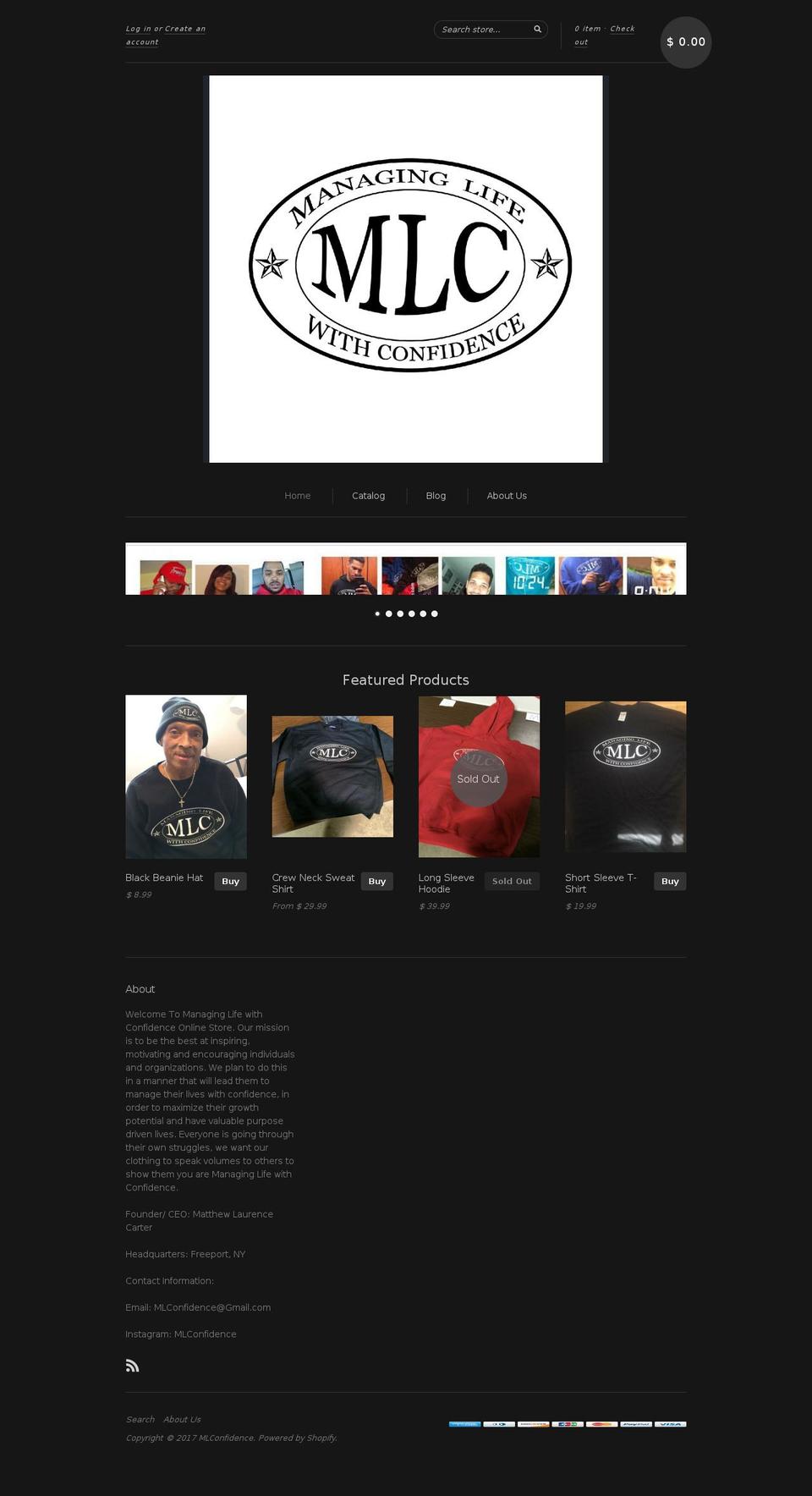 mlconfidence.com shopify website screenshot