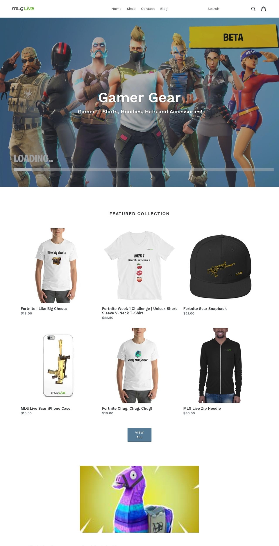 mlglive.com — Shopify storefront screenshot