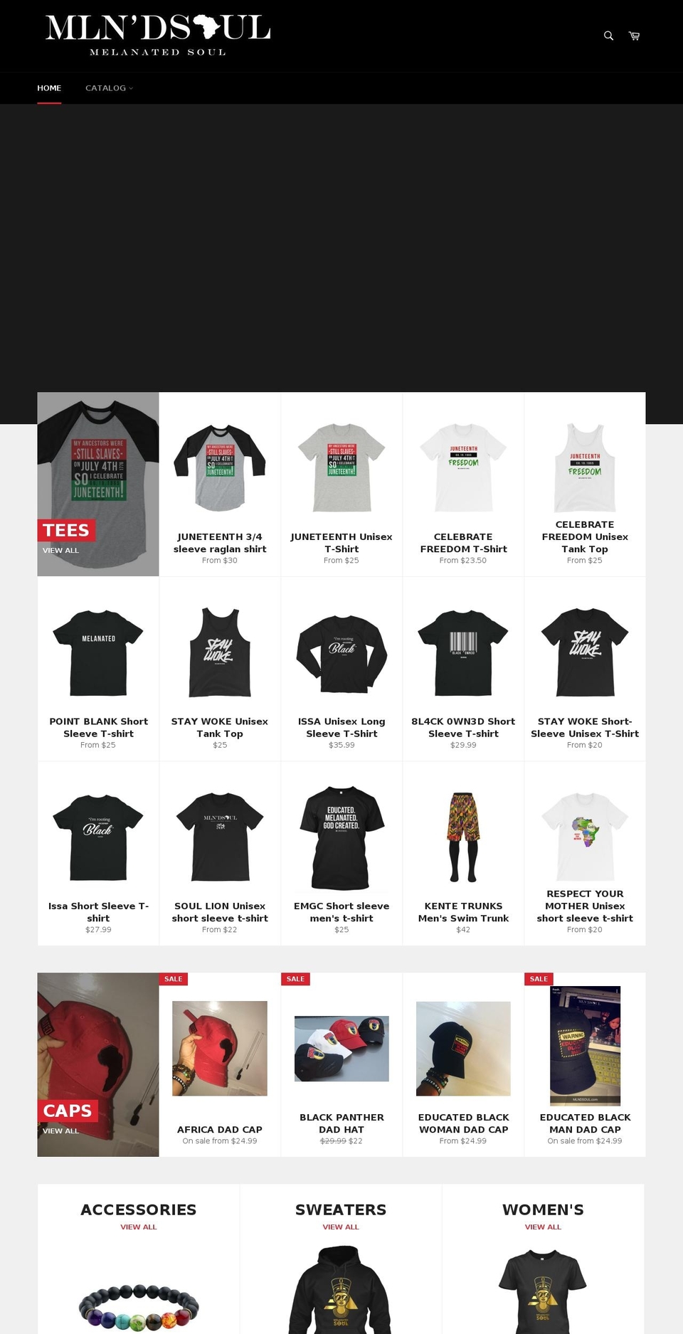 mlndsoul.com — Shopify storefront screenshot