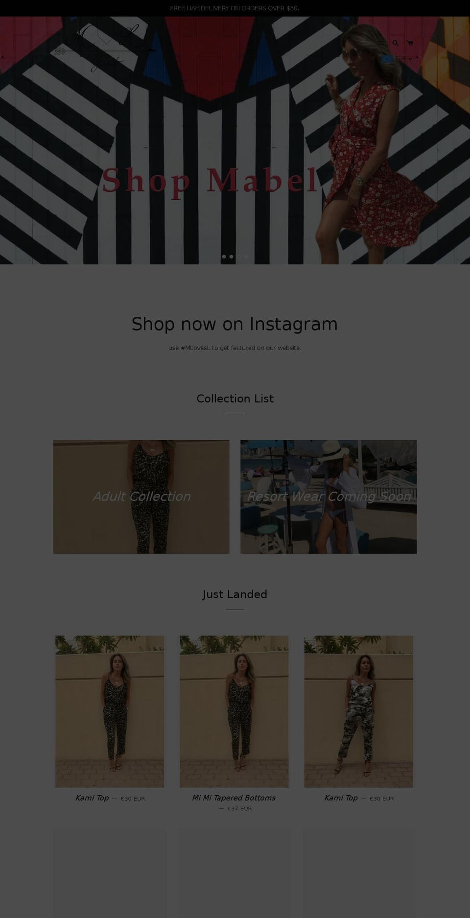 mlovesl.com shopify website screenshot