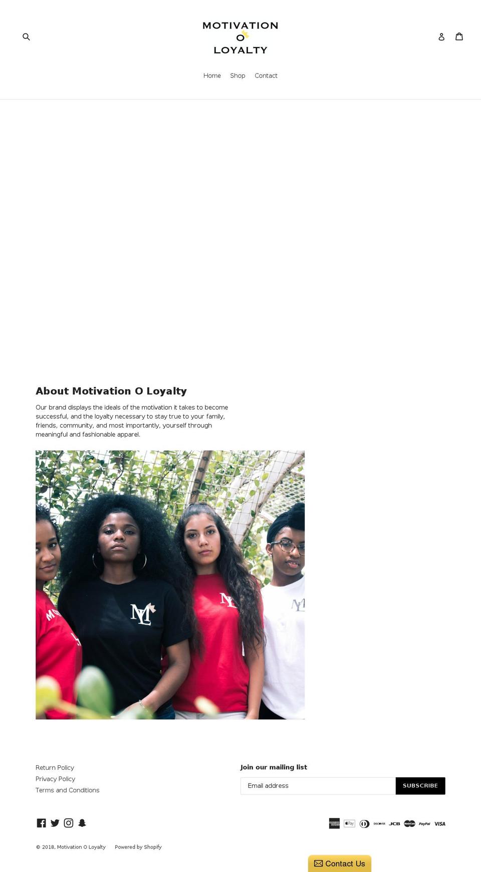 mloyalapparel.com shopify website screenshot