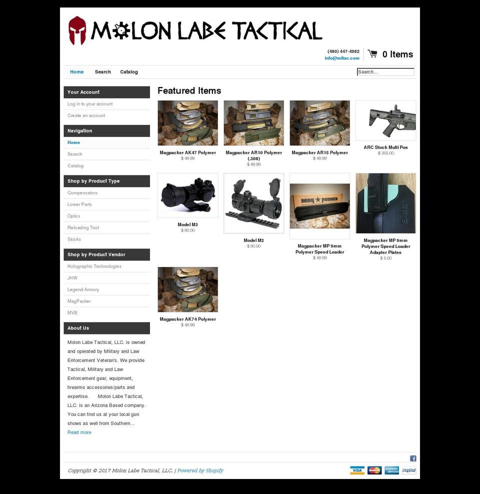 mltac.net shopify website screenshot