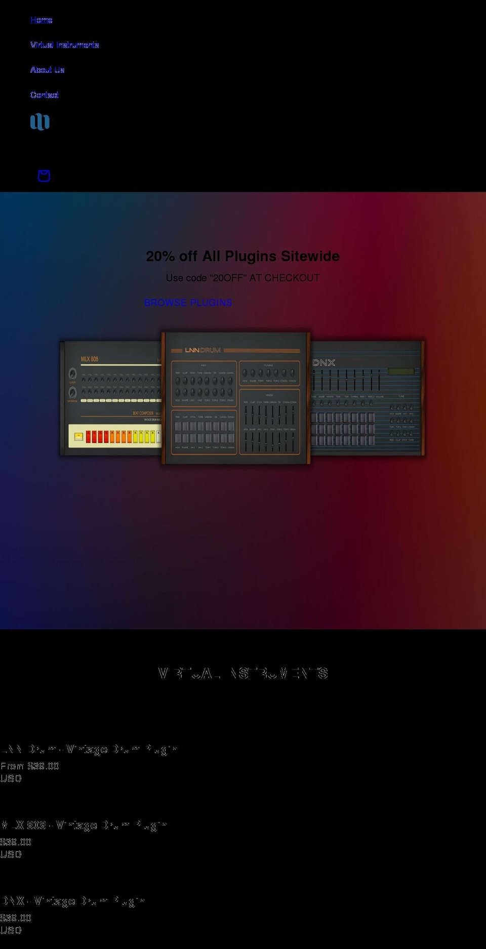 mlxaudio.com shopify website screenshot