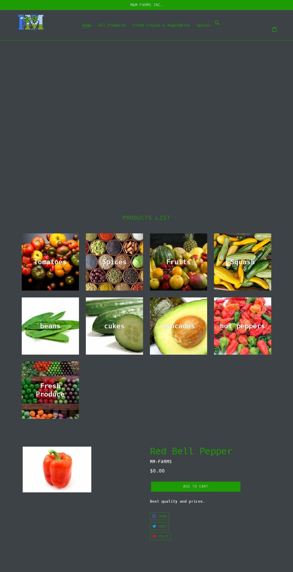 mm-farms.com shopify website screenshot