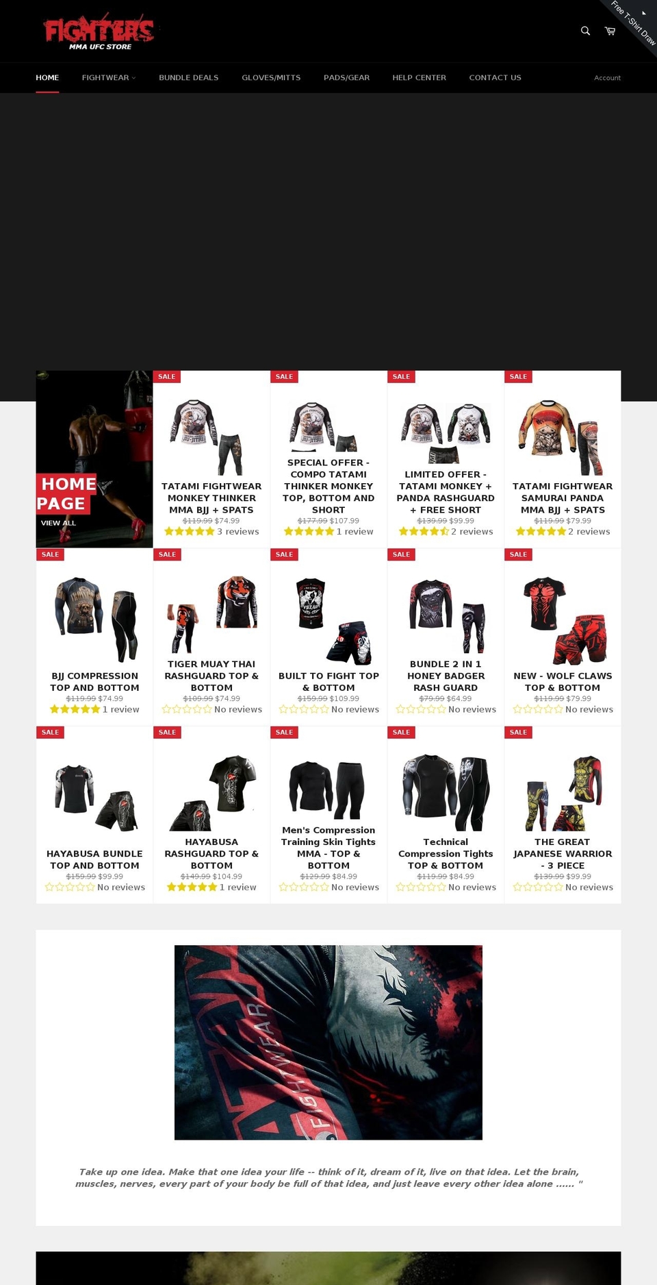 mma-ufc.com shopify website screenshot