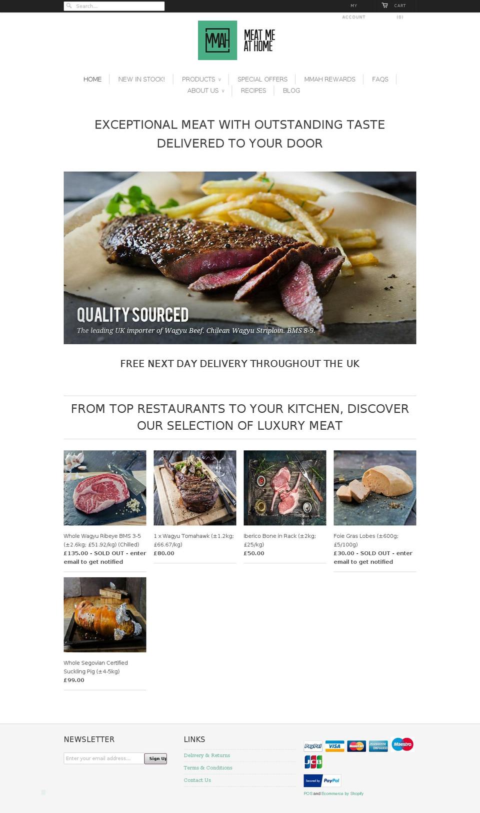 Meat Me at Home - V1.1 (App install) Shopify theme site example mmah.london