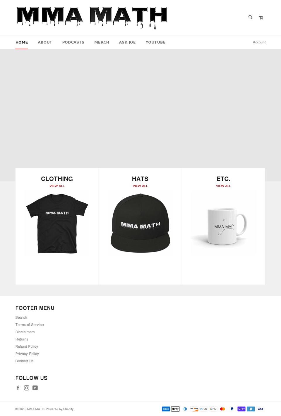 mmamath.xyz shopify website screenshot