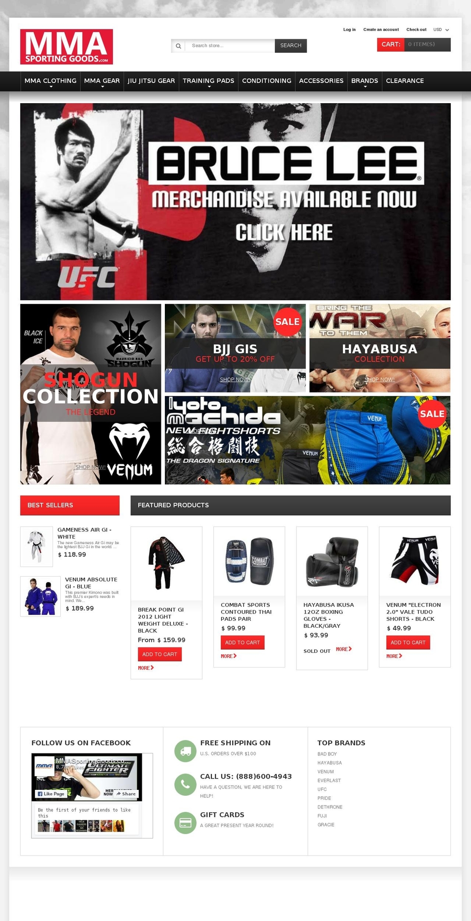 theme092 Shopify theme site example mmasportinggood.com