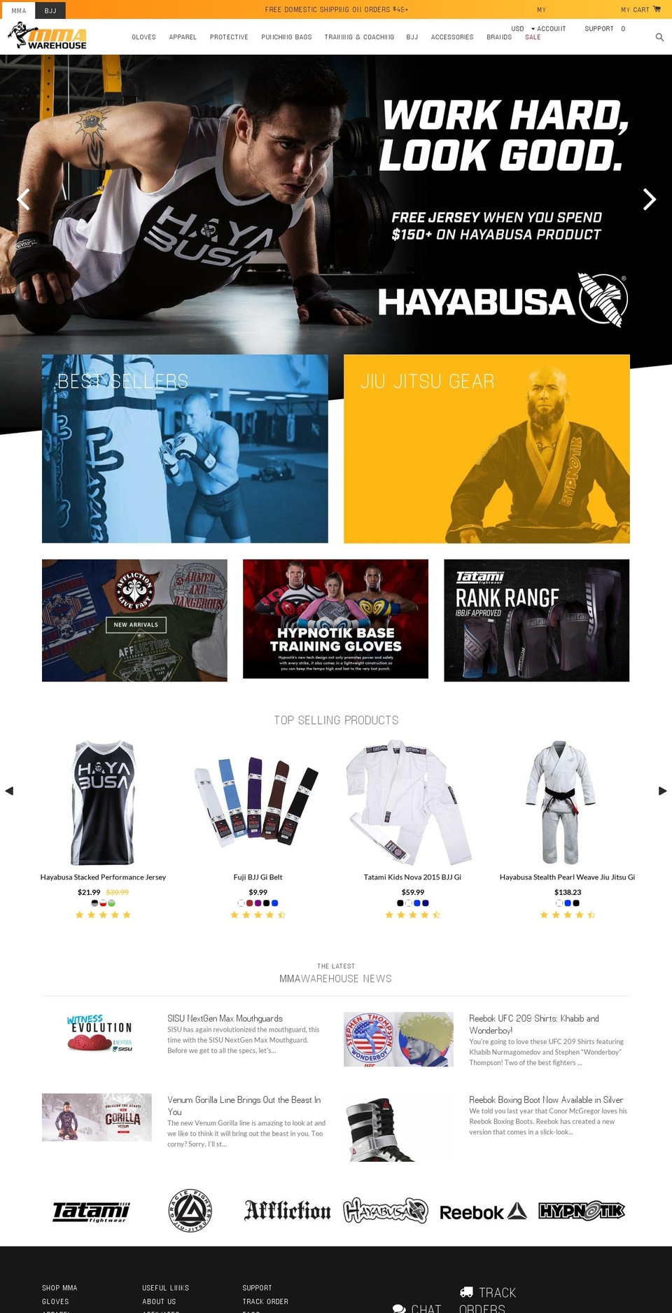 mmawarehouse.us shopify website screenshot