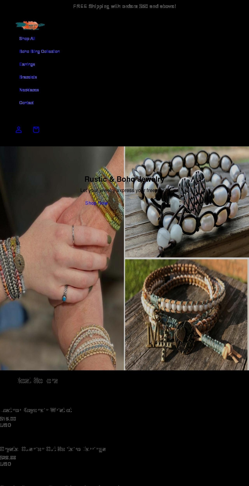 mmjjewelry.com shopify website screenshot