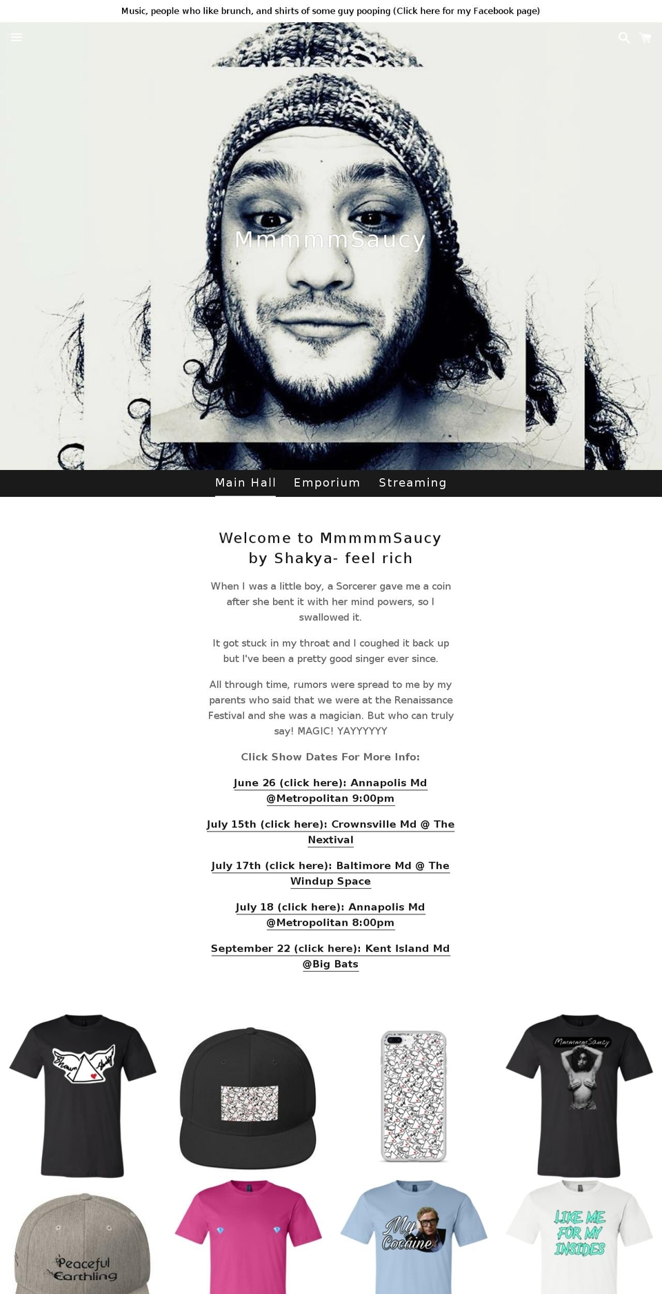 mmmmmsaucy.com shopify website screenshot