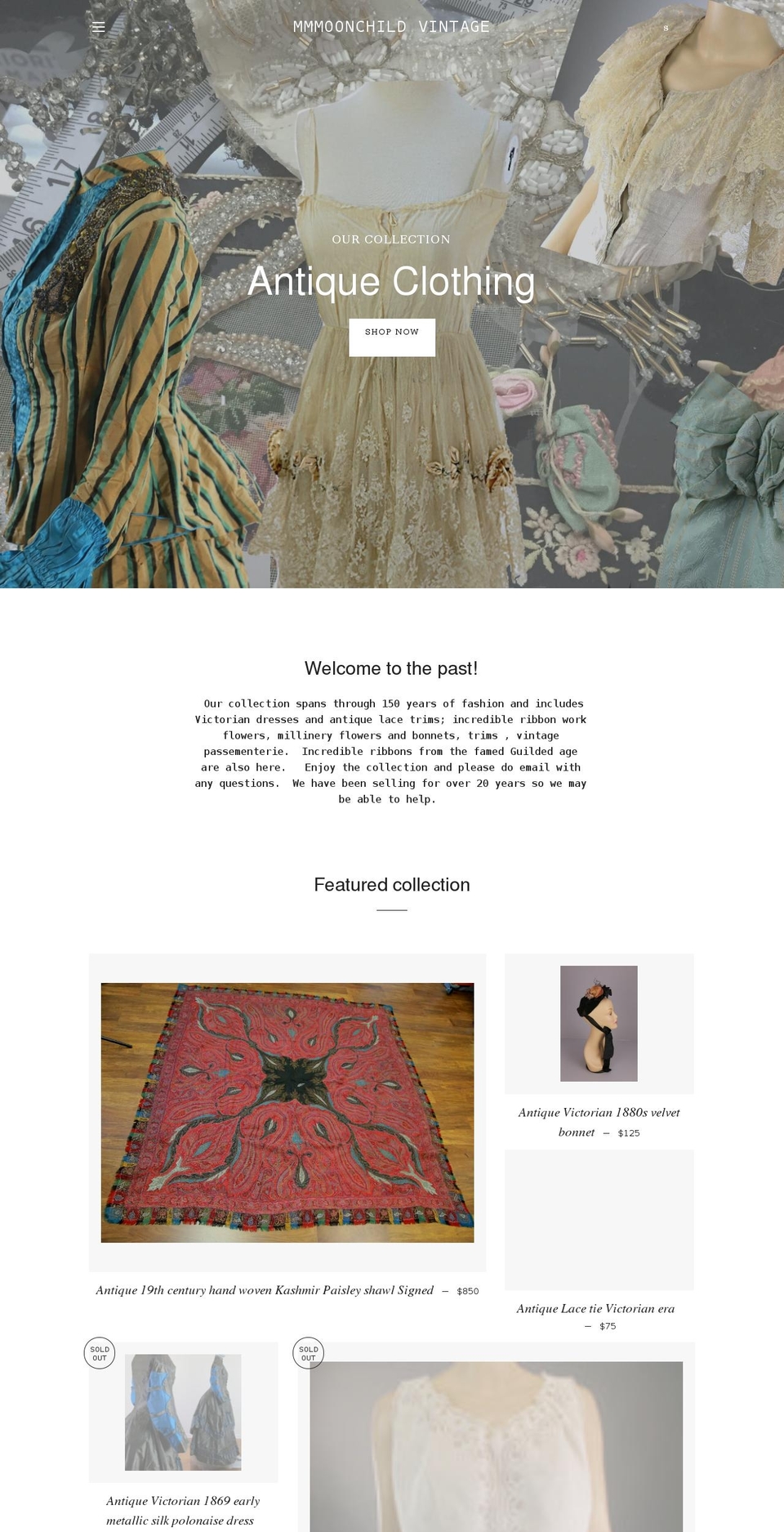 mmmoonchild.com shopify website screenshot
