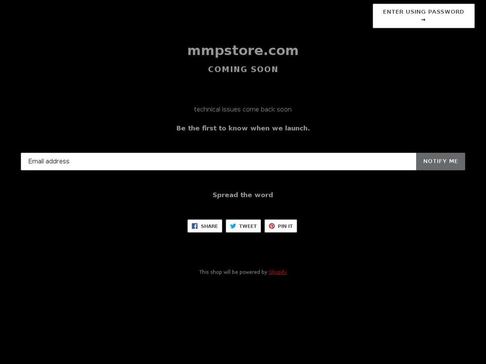 mmpstore.com shopify website screenshot