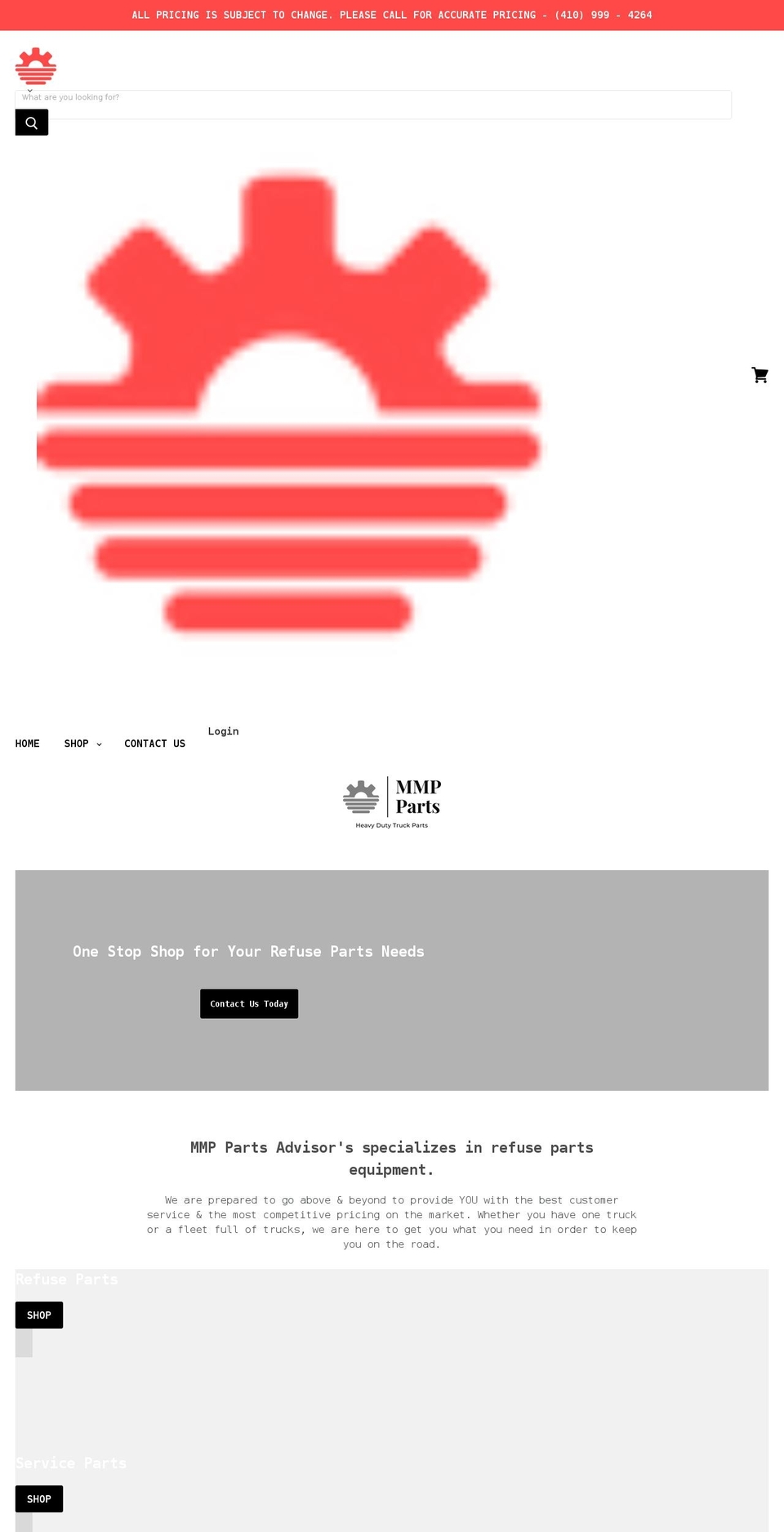 mmpwaste.com shopify website screenshot