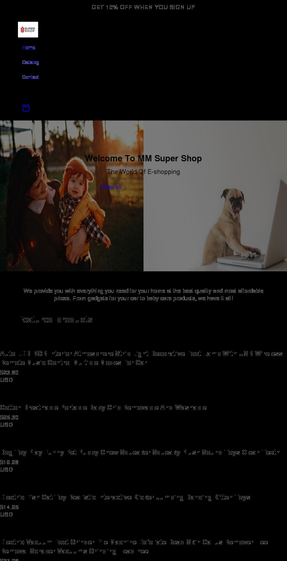 mmsupershop.com shopify website screenshot