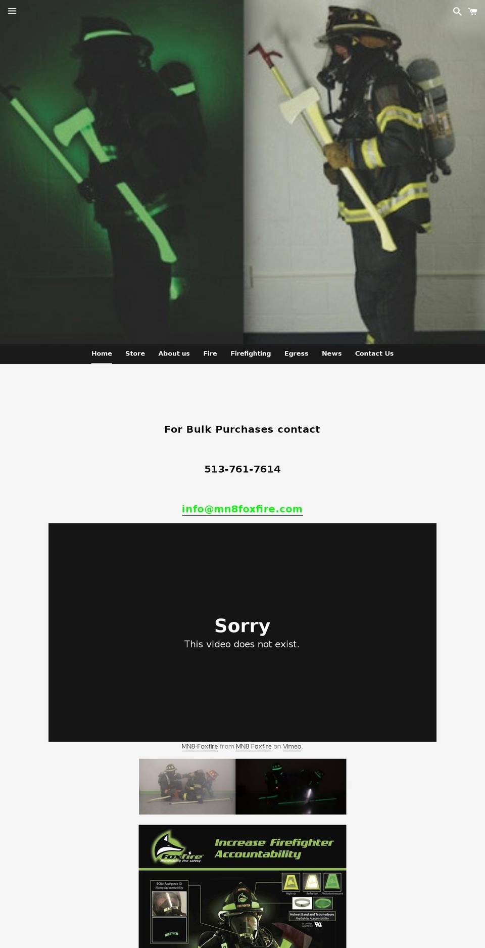 mn8foxfire.biz shopify website screenshot