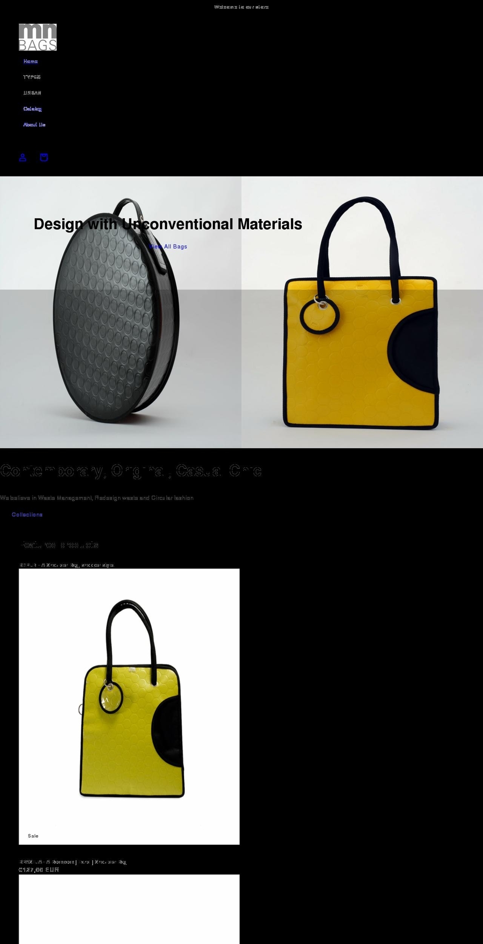 mnbags.com shopify website screenshot