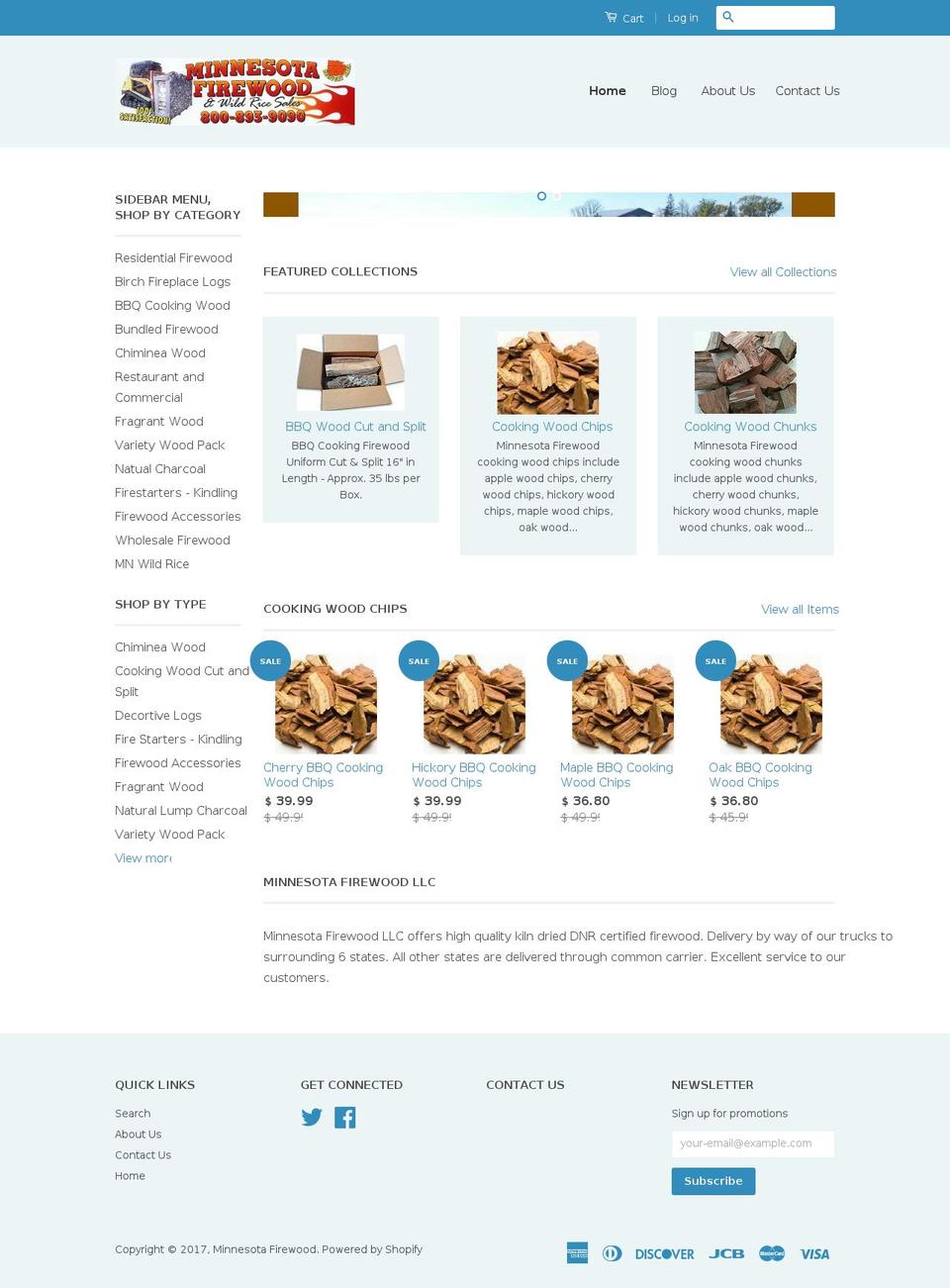 mnfirewood.com shopify website screenshot