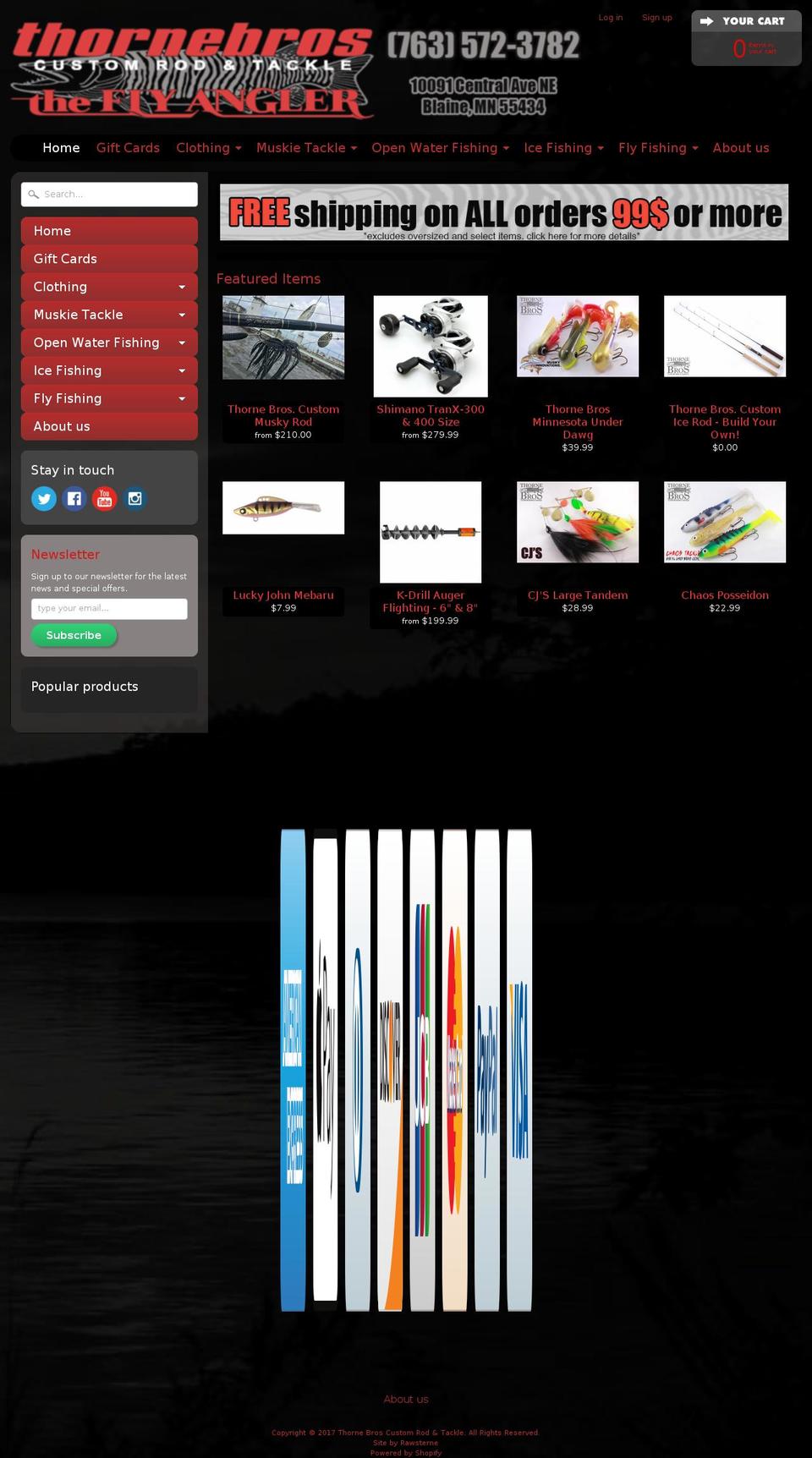 mnflyangler.com shopify website screenshot
