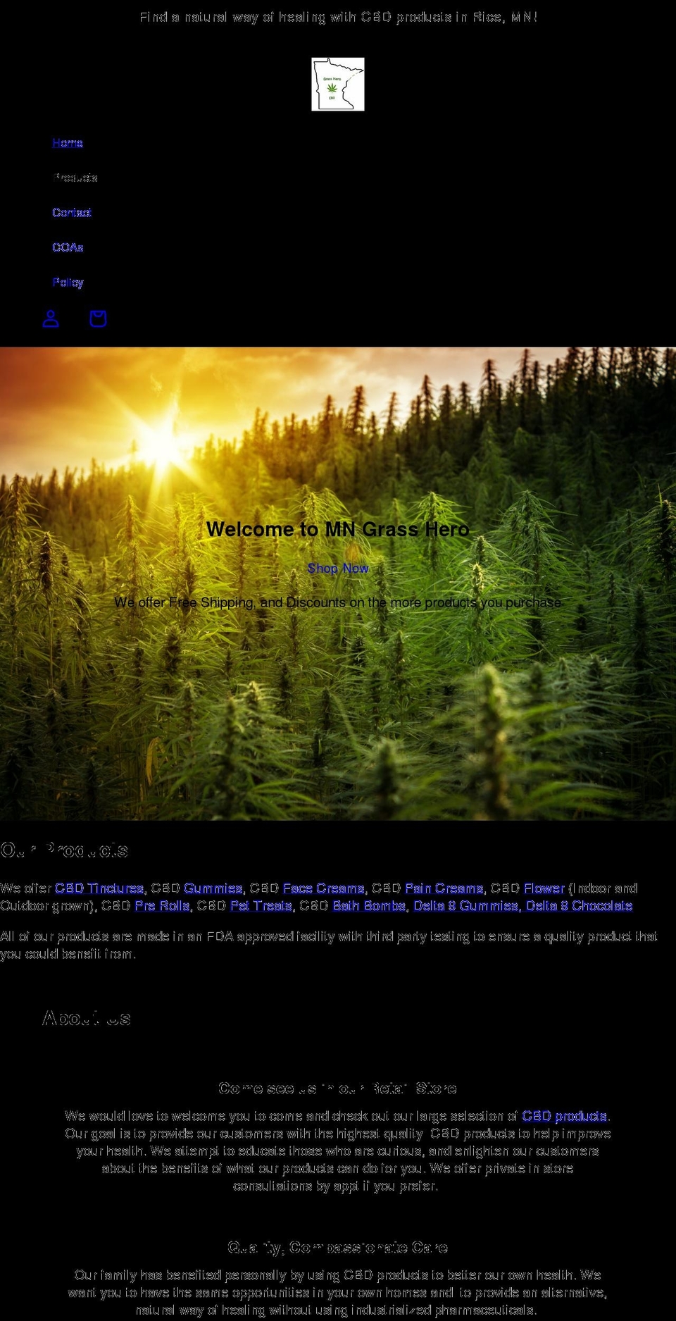 mngrasshero.com shopify website screenshot
