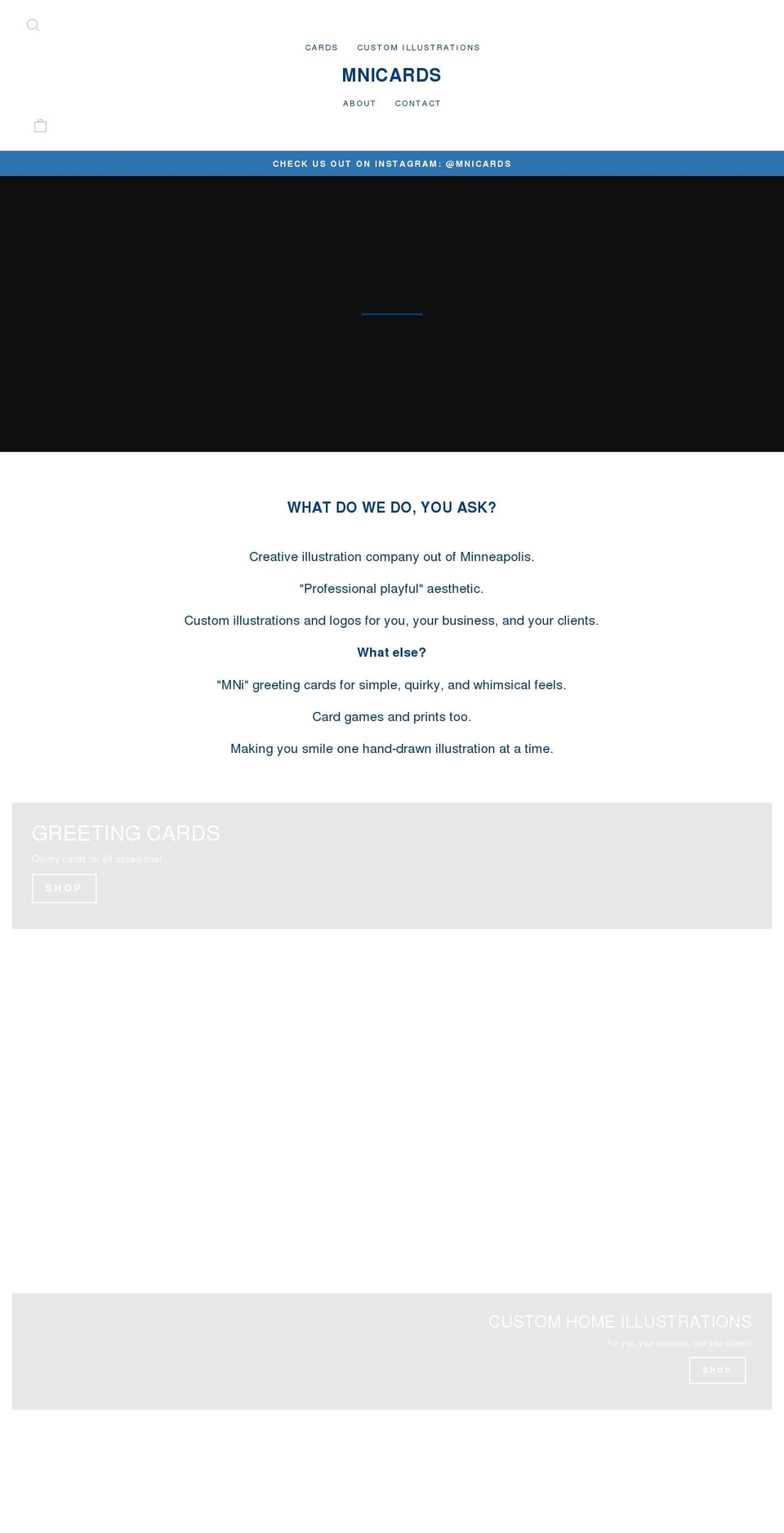 mni-cards.com shopify website screenshot
