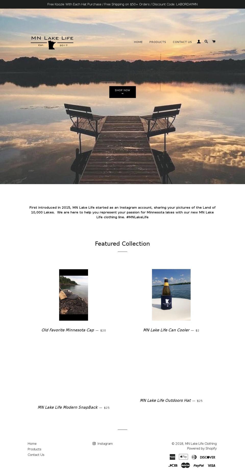 mnlakelifeclothing.com shopify website screenshot