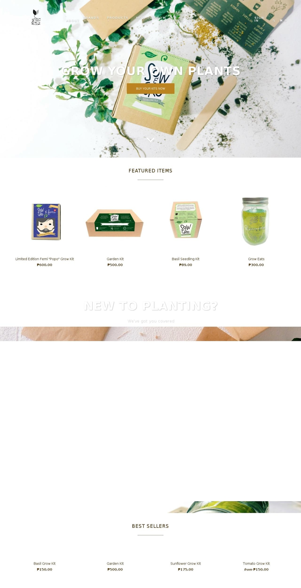 mnlgrowkits.com shopify website screenshot