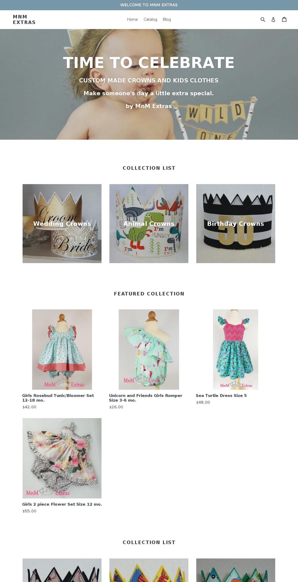 mnmextras.com — Shopify storefront screenshot