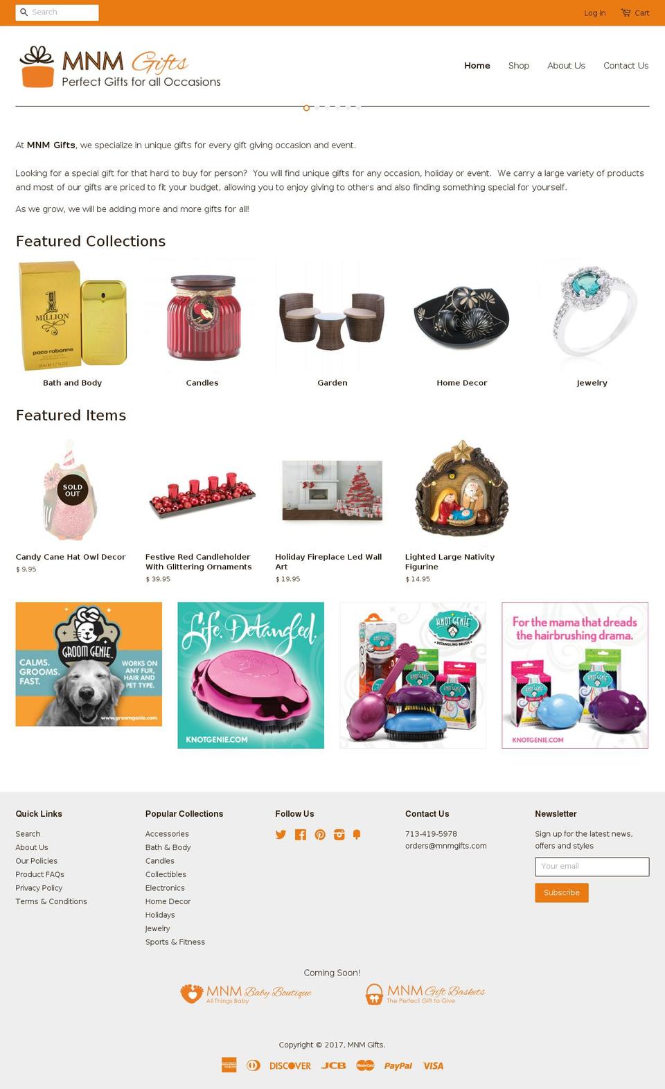 mnmgifts.com shopify website screenshot