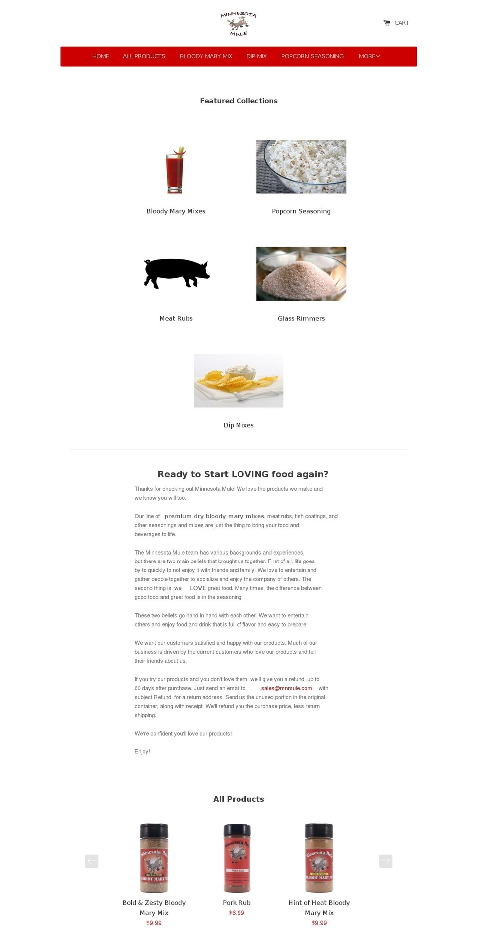 mnmule.com — Shopify storefront screenshot