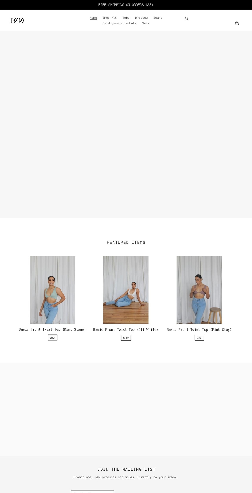 mnoboutique.com shopify website screenshot