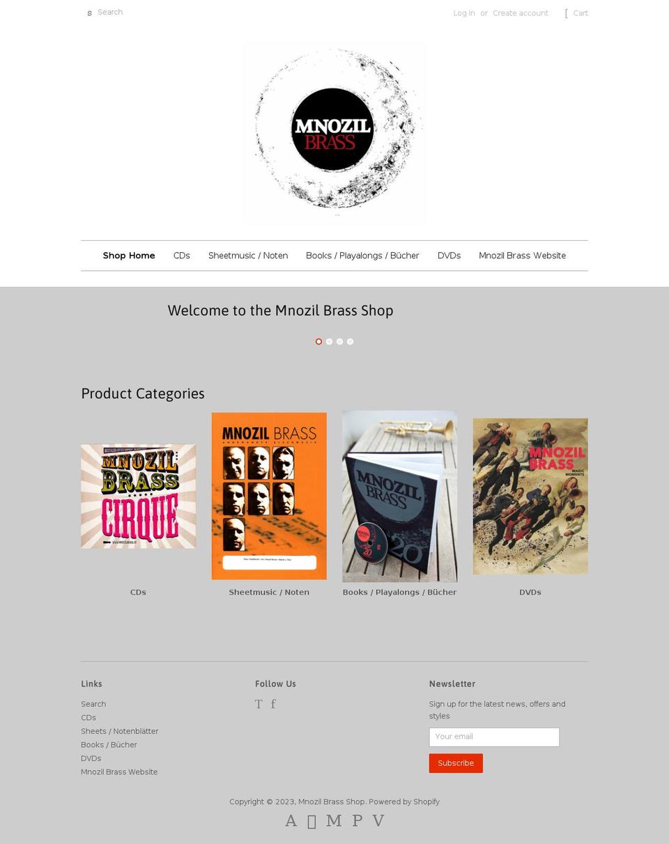 mnozil-brass.myshopify.com shopify website screenshot