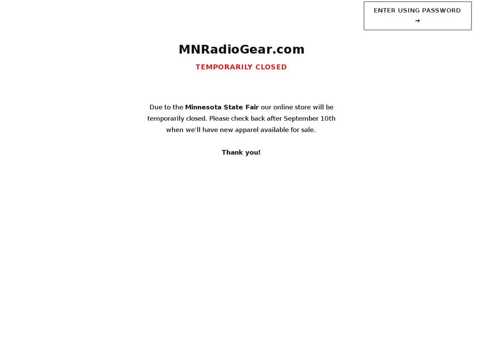 mnradiogear.com shopify website screenshot