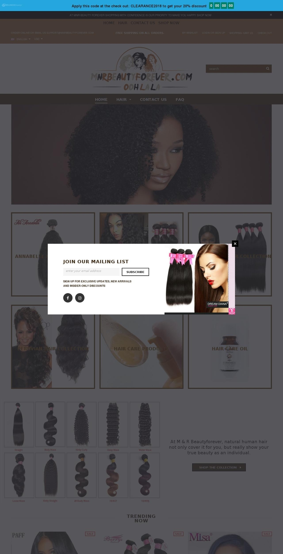 mnrbeautyforever.com — Shopify storefront screenshot