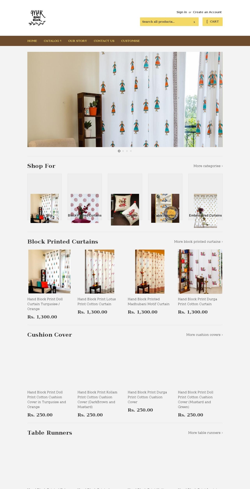 mnrdecor.com shopify website screenshot