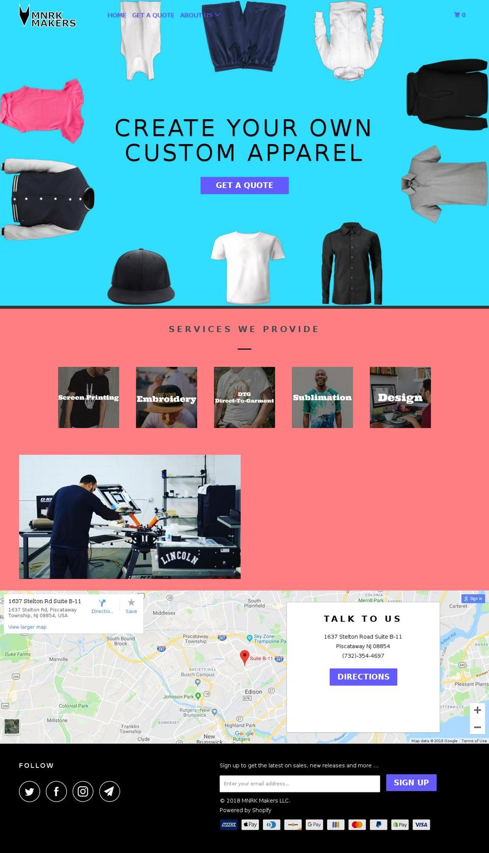 mnrkmakers.com — Shopify storefront screenshot