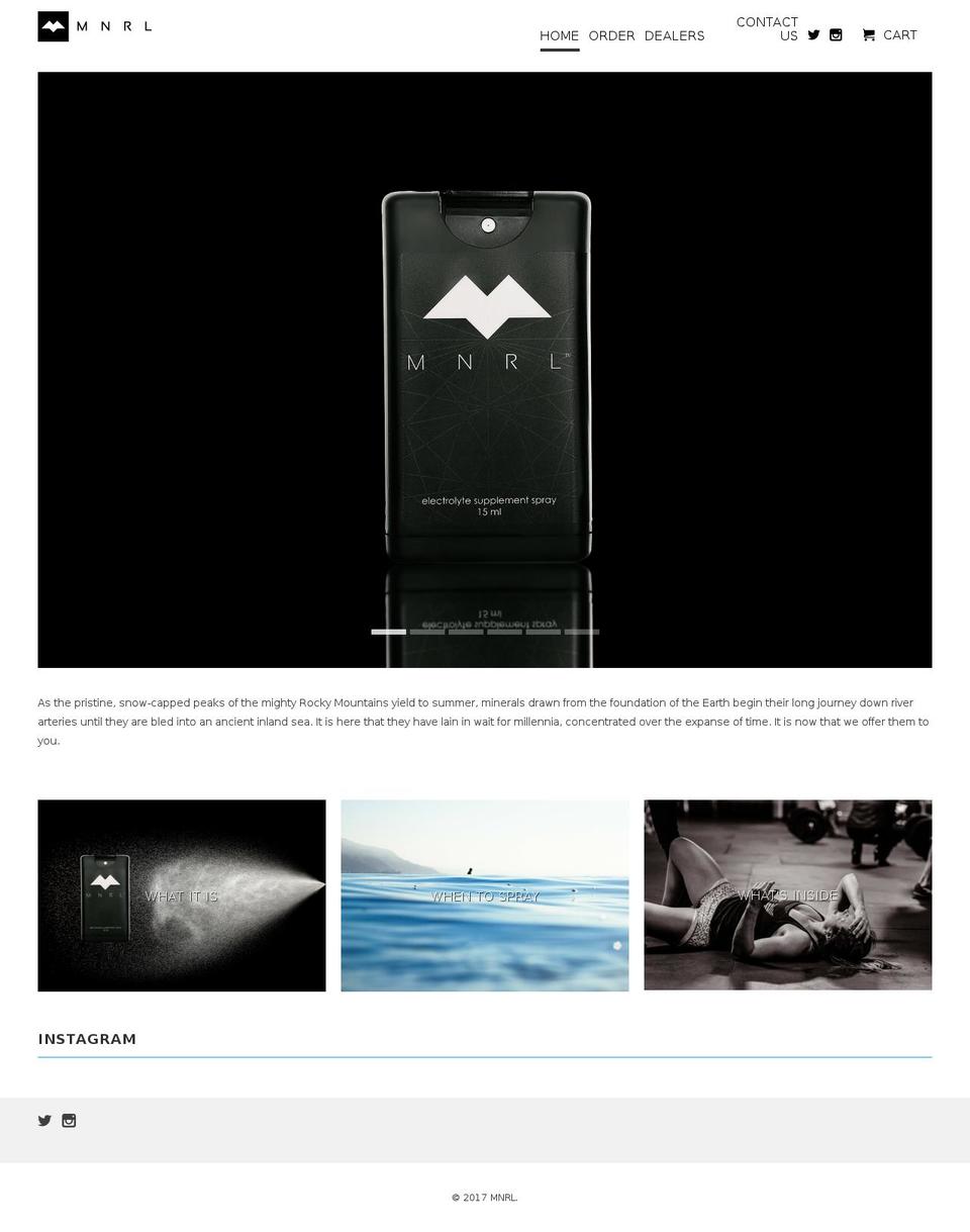mnrlelements.com shopify website screenshot