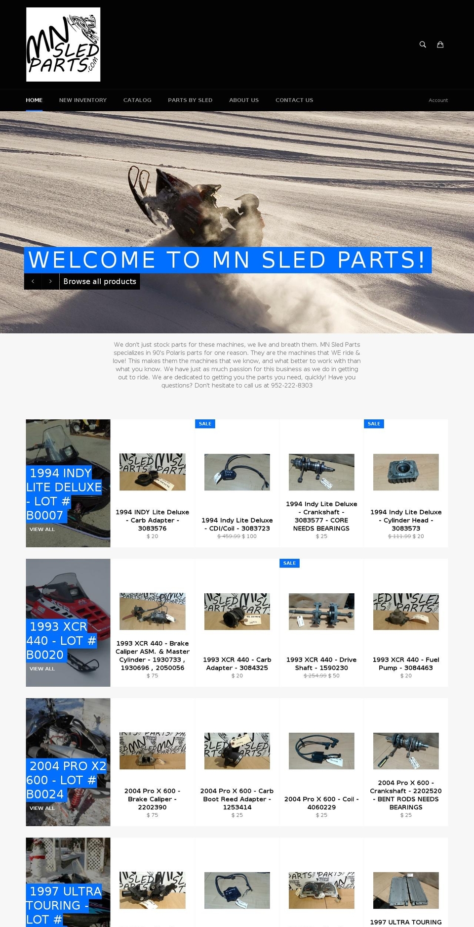 mnsledparts.com shopify website screenshot