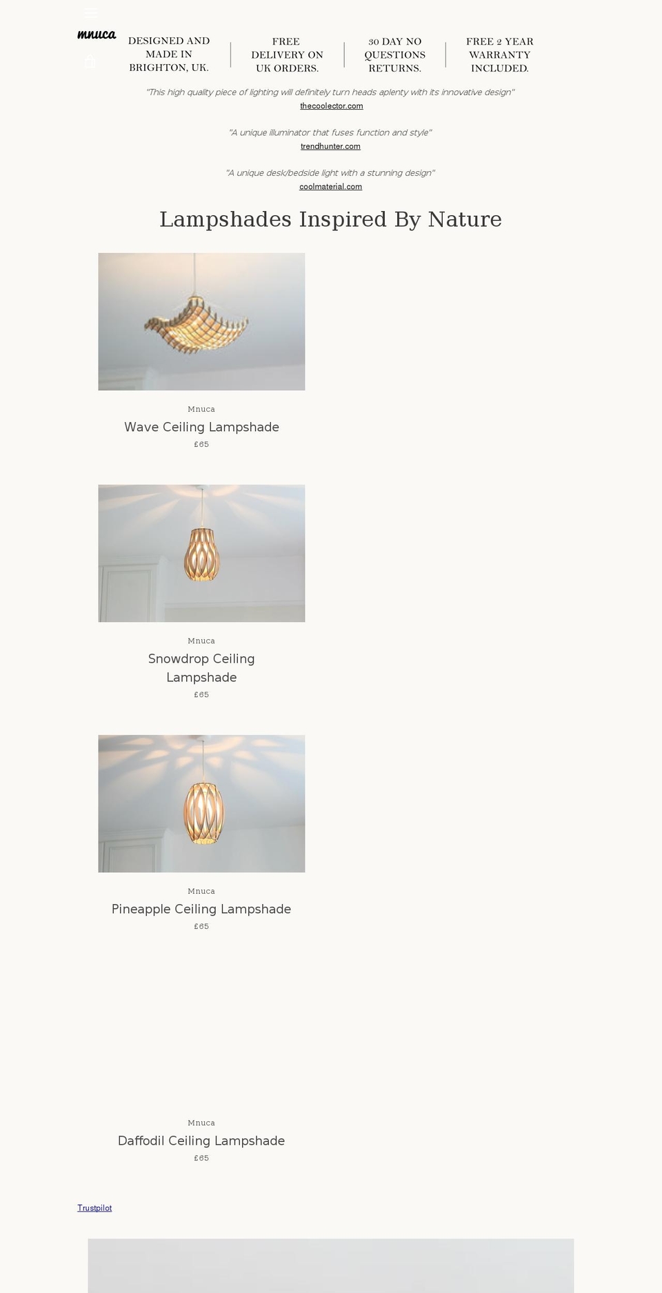 mnuca.com shopify website screenshot