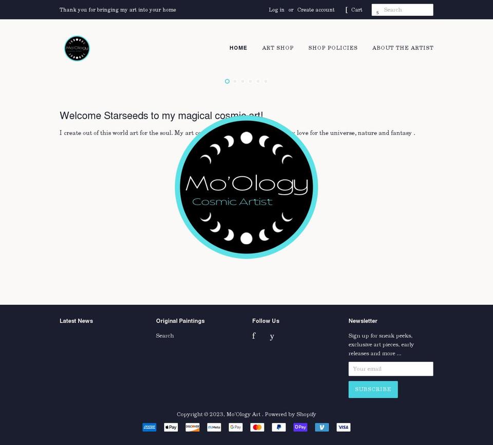 mo-ologyart.com shopify website screenshot