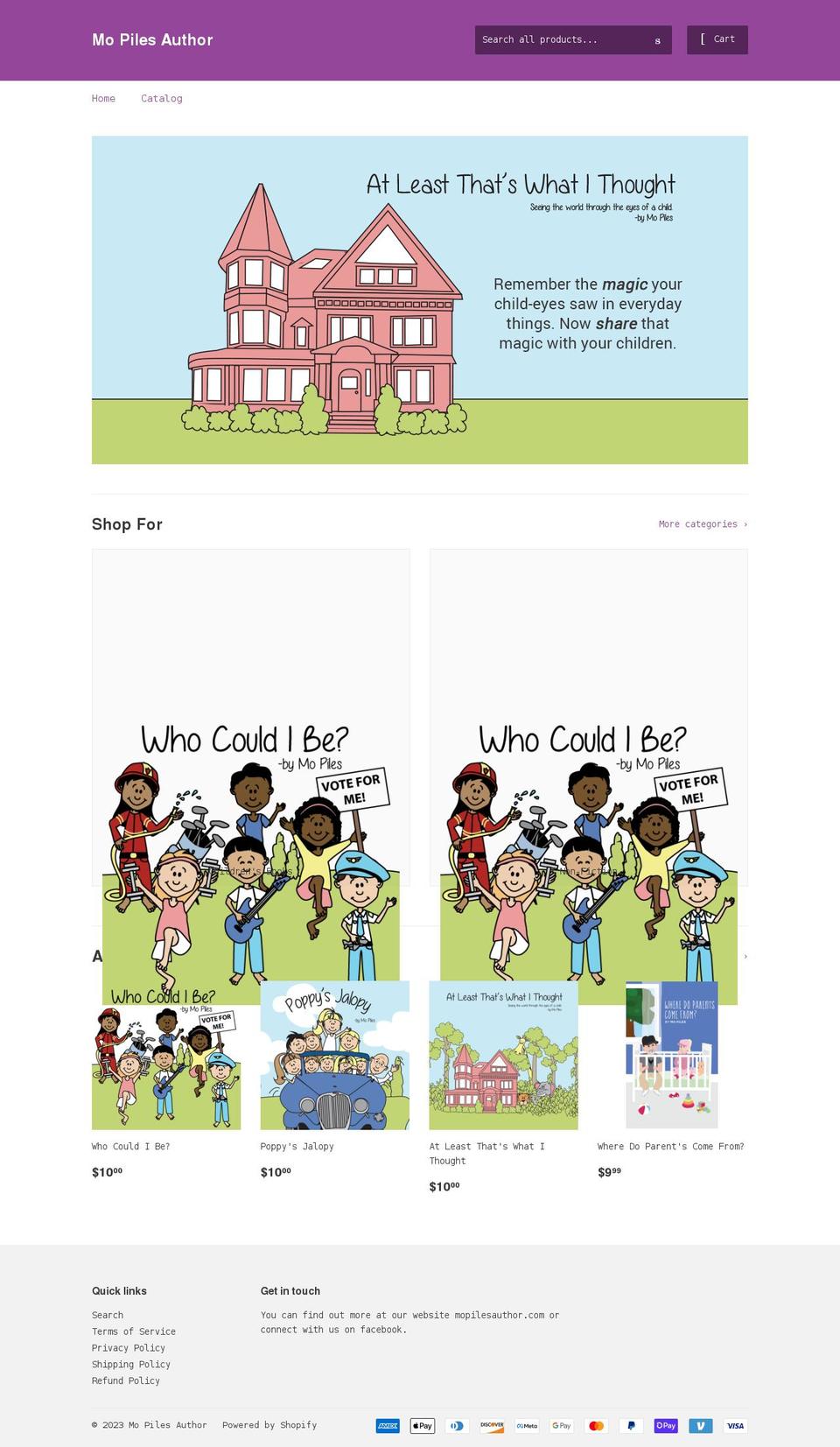mo-piles-author.myshopify.com shopify website screenshot