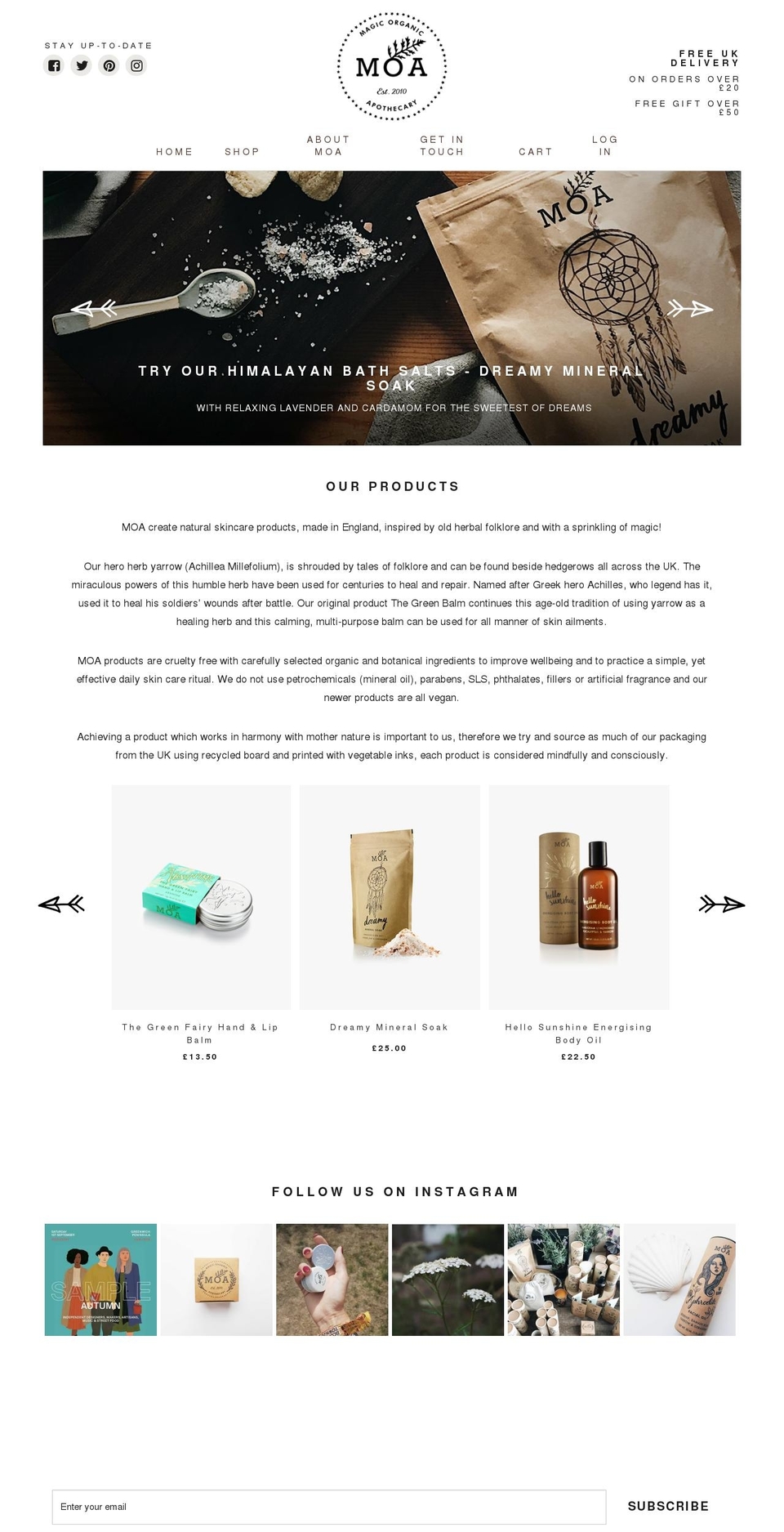 moa.co.uk shopify website screenshot