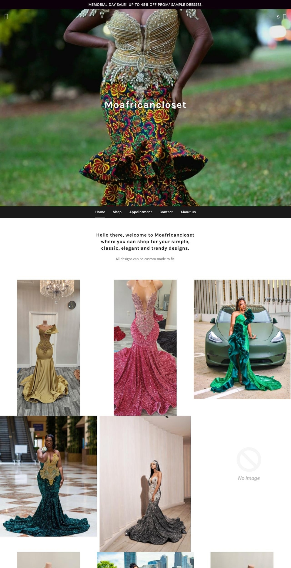 moafricancloset.com — Shopify storefront screenshot