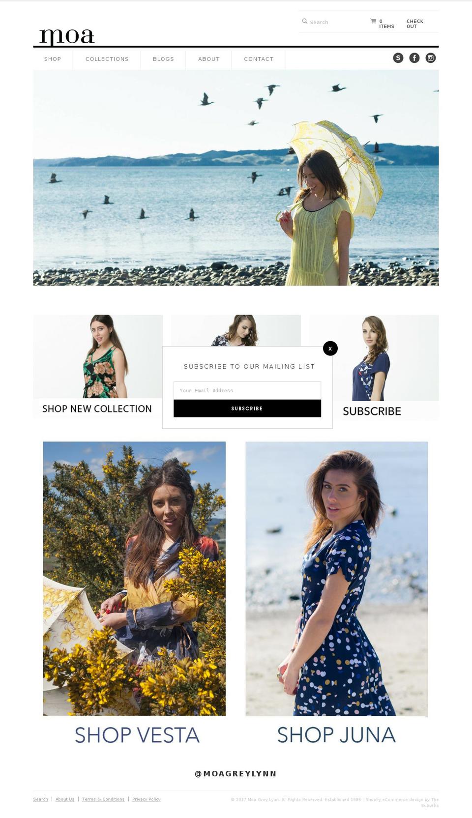 moagreylynn.co.nz shopify website screenshot